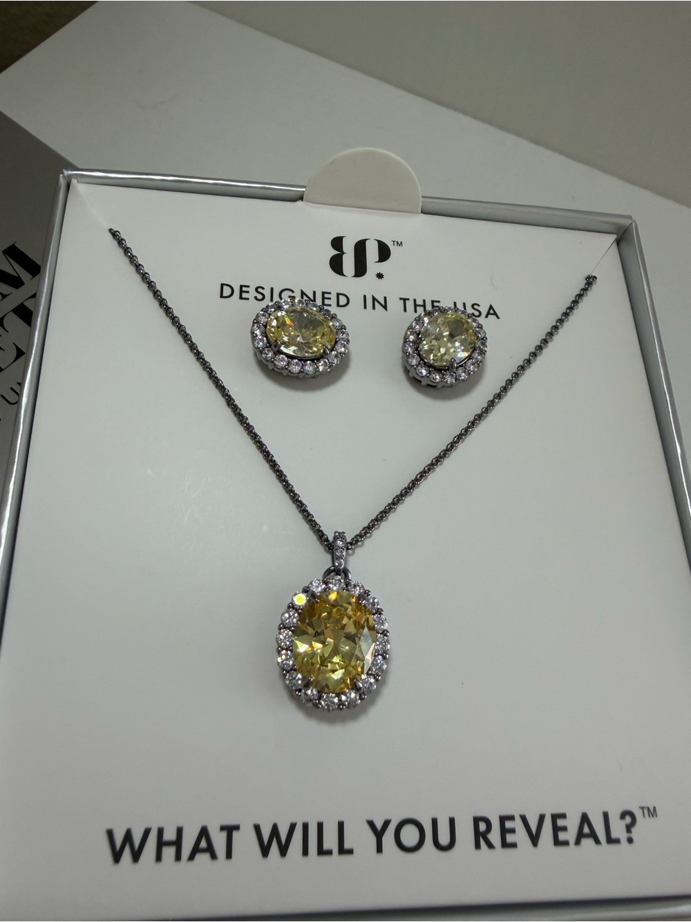 Bomb Party Yellow Cubic Zirconia Halo 2424 Set